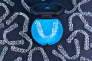 Clear aligners and storage case